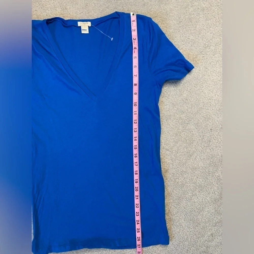 NWOT J.Crew T-Shirt Women V Neck Royal Blue‎ 100% Cotton Size Small